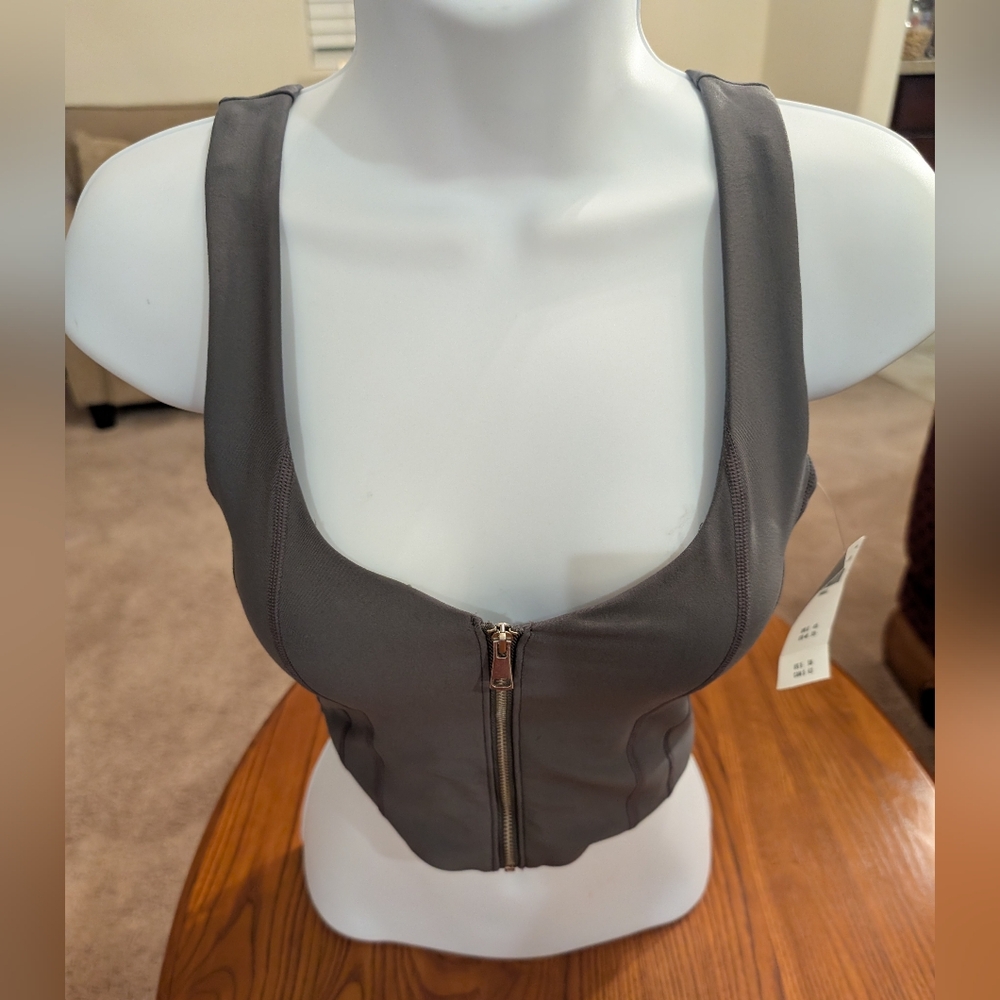 A&F Your Personal Best gray athletic top, size S - NEW